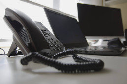 business phone on office desk